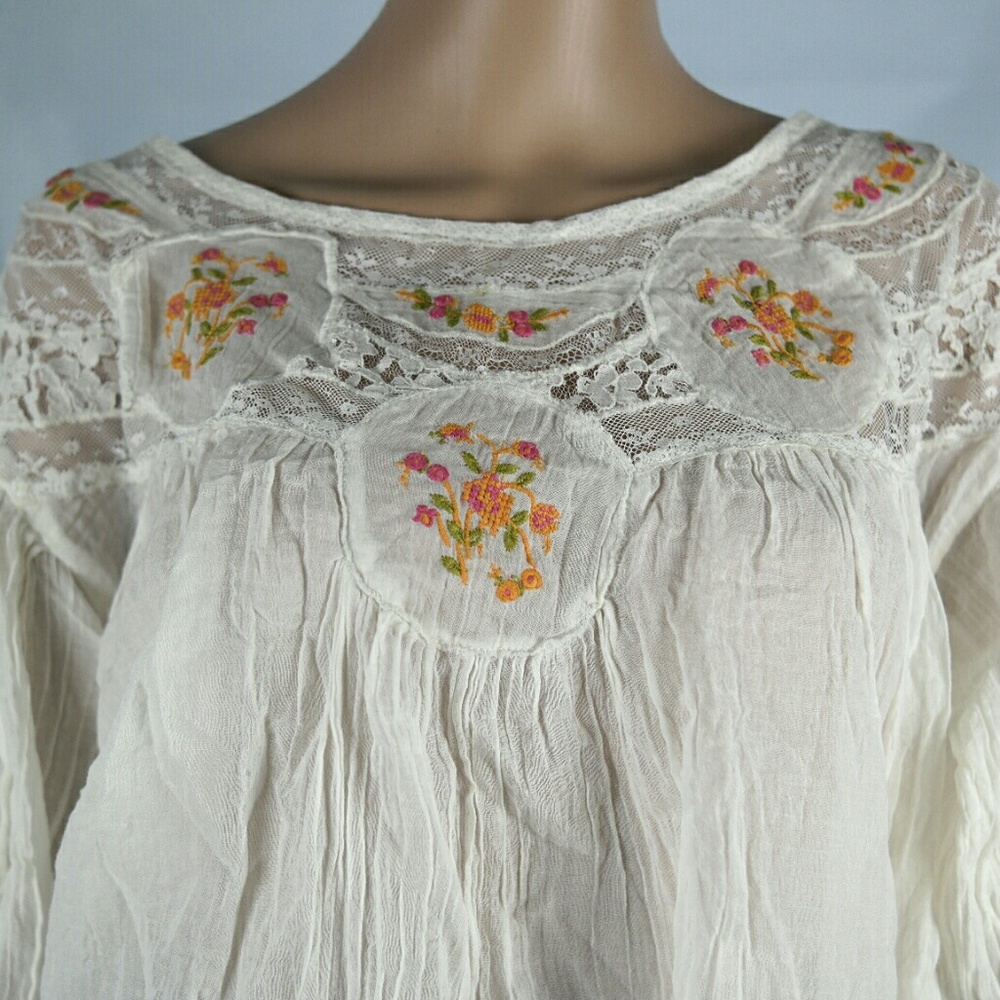 NWT Free People Medium Ivory floral Tunic $168 - Picture 3 of 7